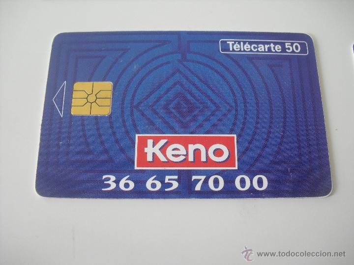 Tarjetas telef&oacute;nicas de colecci&oacute;n: Tarjeta telef&oacute;nica. KENO. La francaise des Jeux. France Telecom. Tel&eacute;fono.