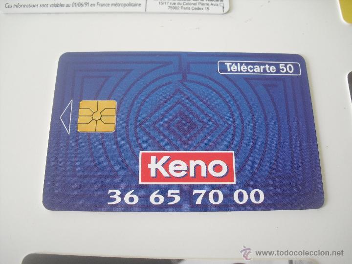 Tarjetas telef&oacute;nicas de colecci&oacute;n: Tarjeta telef&oacute;nica. Keno. La francaise Des Jeux. France Telecom. Tel&eacute;fono.