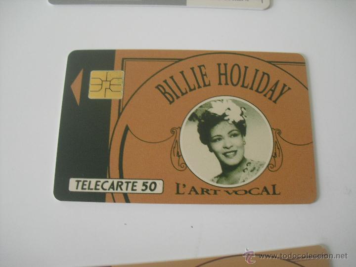 Tarjetas telef&oacute;nicas de colecci&oacute;n: Tarjeta telef&oacute;nica. Billie Holiday. L'art vocal. France Telecom. Tel&eacute;fono.