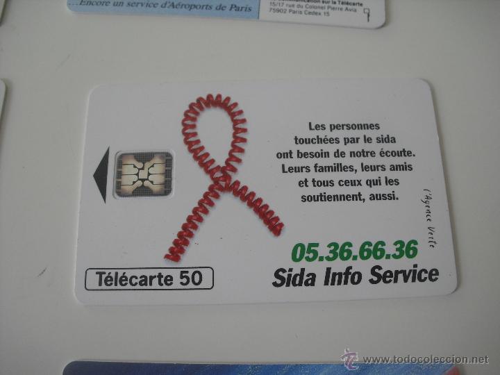 Tarjetas telef&oacute;nicas de colecci&oacute;n: Tarjeta telef&oacute;nica. France Telecom. Tel&eacute;fono. Sida Info Service