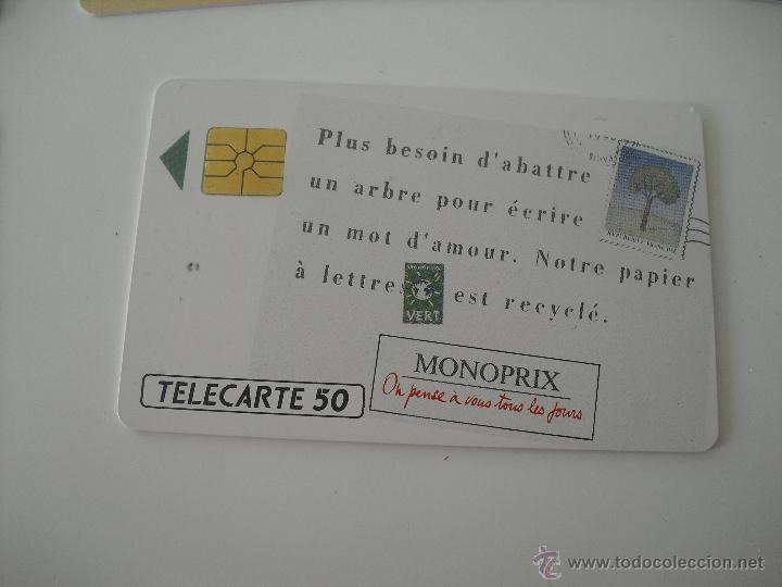 Tarjetas telef&oacute;nicas de colecci&oacute;n: Tarjeta telef&oacute;nica. France Telecom. Tel&eacute;fono. Monoprix vert