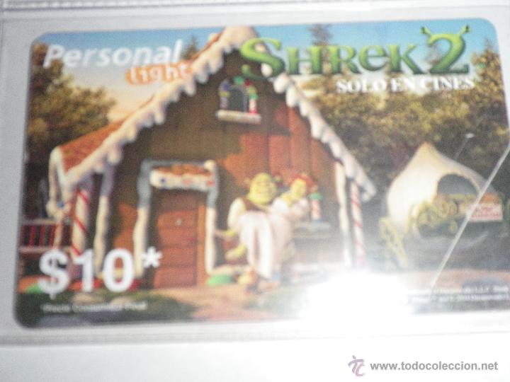 Carte telefoniche di collezione: RECARGA TELEFONO PERSONAL  ARGENTINA $ 10   SHREK 2  06-04