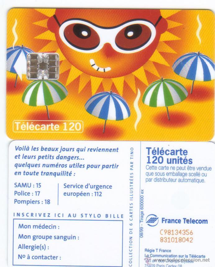 Collection telephone cards: TARJETA TELEFONICA TELECARTE 120 SOMBRILLAS TT