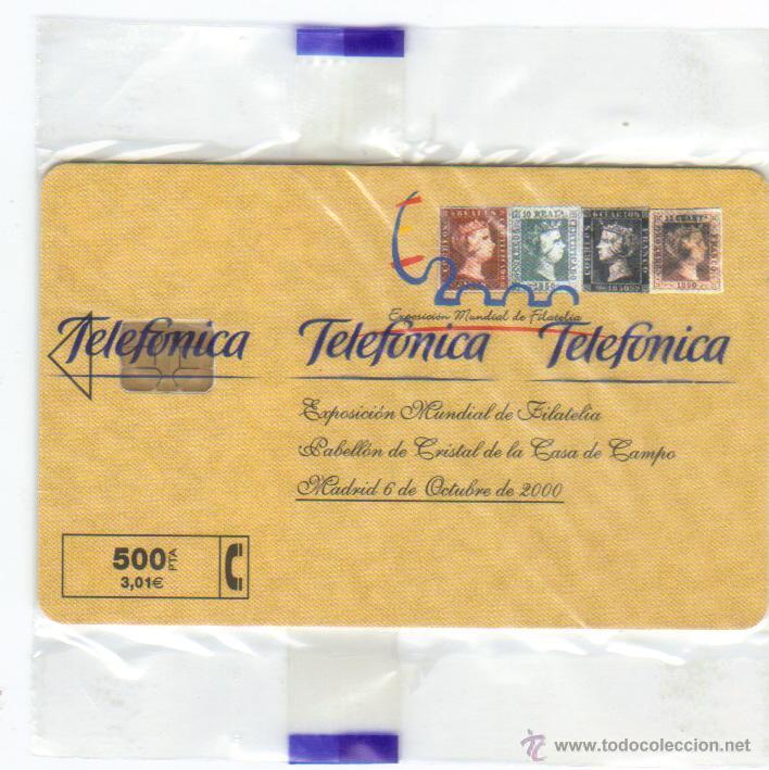 Cartes T&eacute;l&eacute;phoniques de collection: TARJETA TELEFONICA ESPA&Ntilde;A EXPO FILATELIA 2000 NUEVA CON PRECINTO P 443 e89