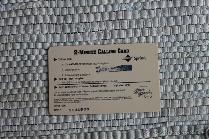 Tarjetas telef&oacute;nicas de colecci&oacute;n: TARJETA DE TELEFONO DE COCA COLA - Foto 2