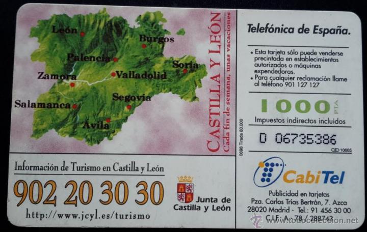 Tarjetas telef&oacute;nicas de colecci&oacute;n: Telef&oacute;nica Castilla y Le&oacute;n 6,01&euro; - Foto 2