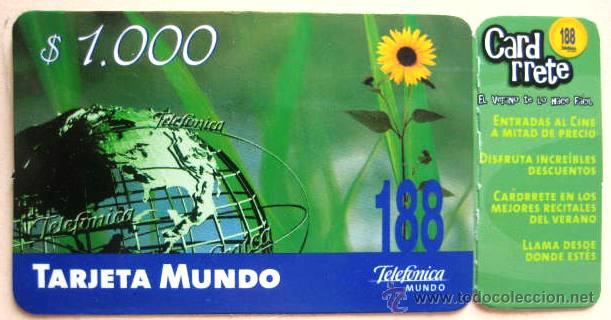 Cartes T&eacute;l&eacute;phoniques de collection: TARJETA TELEFONICA CHILE. TARJETA MUNDO.. ENVIO INCLUIDO.