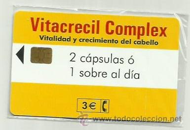 Cartes T&eacute;l&eacute;phoniques de collection: Tarjeta Telefonica Espa&ntilde;a - VITACRECIL COMPLEX (en precinto original) Ref: 02-0058C (valor facial)