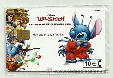 Cartes T&eacute;l&eacute;phoniques de collection: Tarjeta Telefonica Espa&ntilde;a - LILO STITCH DISNEY (en precinto original) Ref: 02-0071C valor facial