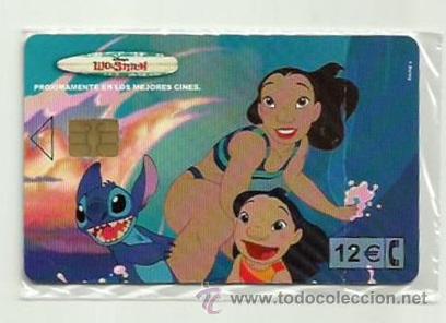 Cartes T&eacute;l&eacute;phoniques de collection: Tarjeta Telefonica Espa&ntilde;a - LILO STITCH DISNEY (en precinto original) Ref: 02-0072C valor facial