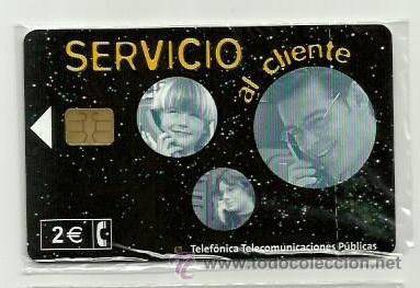 Cartes T&eacute;l&eacute;phoniques de collection: Tarjeta Telefonica Espa&ntilde;a - SERVICIO AL CLIENTE (en precinto original) Ref: 02-0075C valor facial