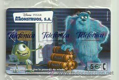 Cartes T&eacute;l&eacute;phoniques de collection: TARJETA TELEFONICA ESPA&Ntilde;A - MONSTRUOS S.A. DISNEY (PRECINTO ORIGINAL) REF: 02-0023C VALOR FACIAL