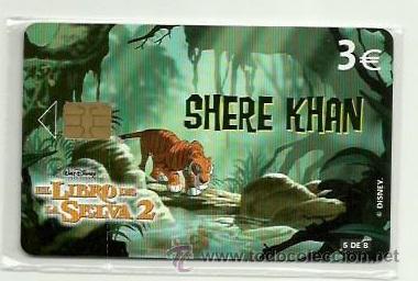 Cartes T&eacute;l&eacute;phoniques de collection: TARJETA TELEFONICA ESPA&Ntilde;A - SHERE KHAN DISNEY (PRECINTO ORIGINAL) REF: 03-0041C VALOR FACIAL