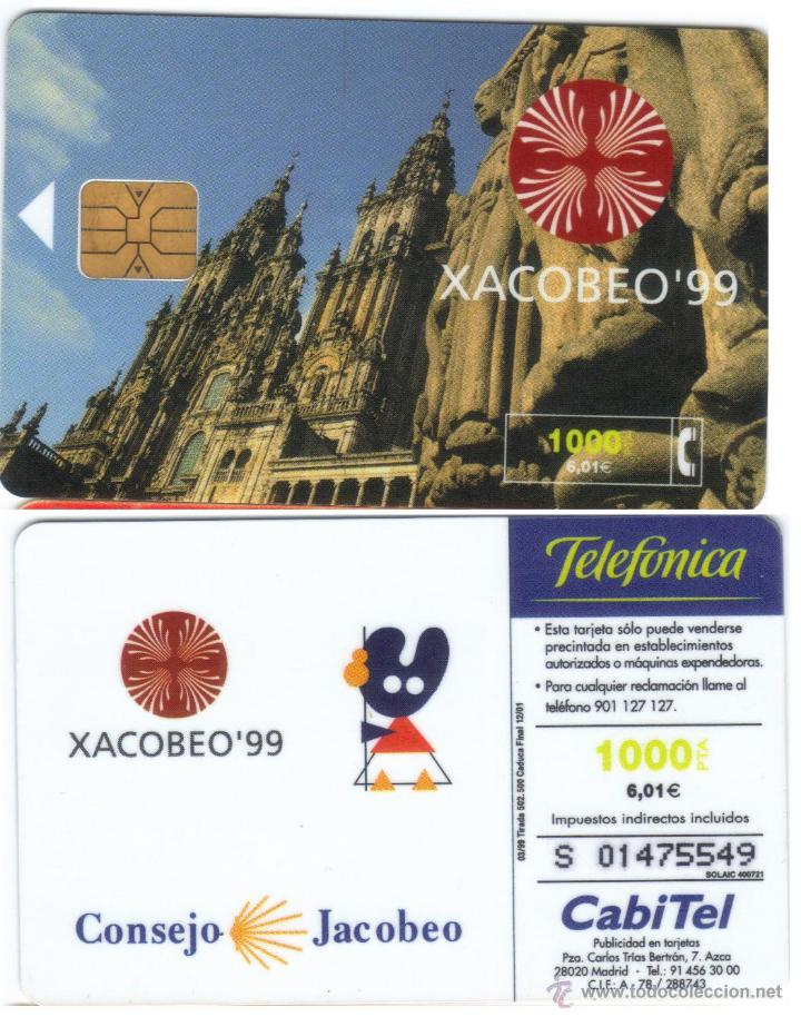 Carte telefoniche di collezione: ESPA&Ntilde;A TT TARJETA TELEFONICA XACOBEO 99 1000 PESETAS VER DETALLE TT