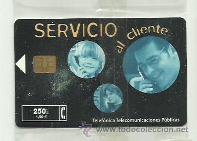 Carte telefoniche di collezione: TARJETA TELEFONICA ESPA&Ntilde;A - SERVICIO CLIENTE - (EN PRECINTO ORIGINAL) REF: 01-0027B (VALOR FACIAL)