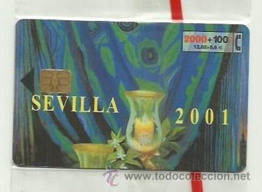 Carte telefoniche di collezione: TARJETA TELEFONICA ESPA&Ntilde;A - SEVILLA 2001 -(EN PRECINTO ORIGINAL) REF: 01-0030B (VALOR FACIAL)