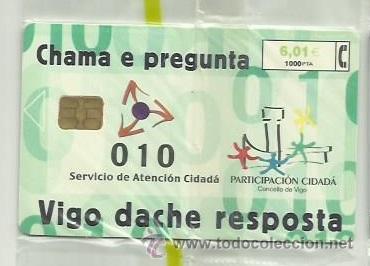 Carte telefoniche di collezione: TARJETA TELEFONICA ESPA&Ntilde;A - SERVICIO VIGO - (EN PRECINTO ORIGINAL) REF: 01-0064B (VALOR FACIAL)