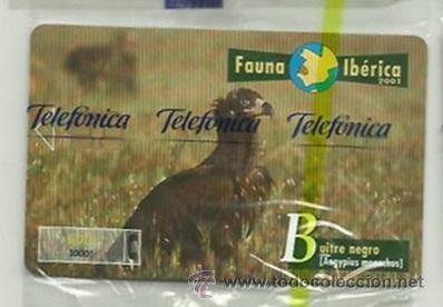 Carte telefoniche di collezione: TARJETA TELEFONICA ESPA&Ntilde;A - BUITRE NEGRO - (EN PRECINTO ORIGINAL) REF: 01-0071B (VALOR FACIAL)