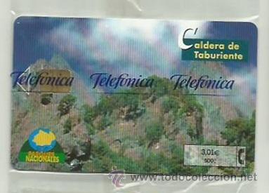 Carte telefoniche di collezione: TARJETA TELEFONICA ESPA&Ntilde;A - CALDERA DE TABURIENTE -EN PRECINTO ORIGINAL REF: 01-0073C (VALOR FACIAL)