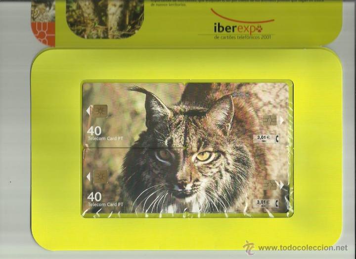 Carte telefoniche di collezione: TARJETA TELEFONICA - FOLDER IBEREXPO - PUZZLE 4 TARJETAS - LINCE - MUY RARA