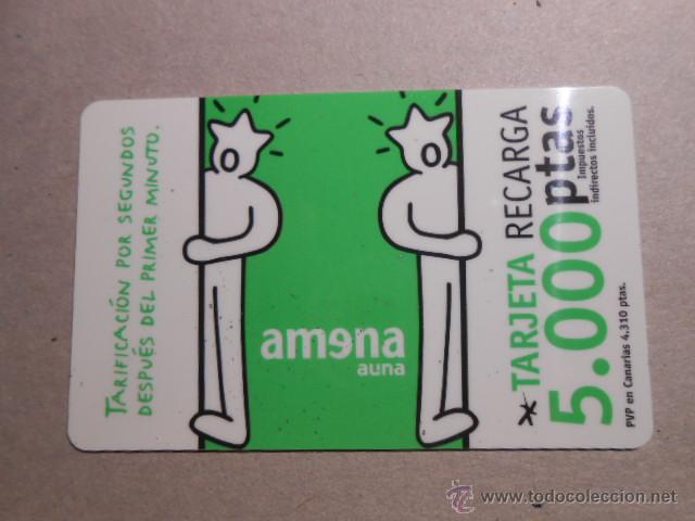 Sammlung von Telefonkarten: TARJETA RECARGA AMENA. EN PESETAS. A&Ntilde;O 2001.