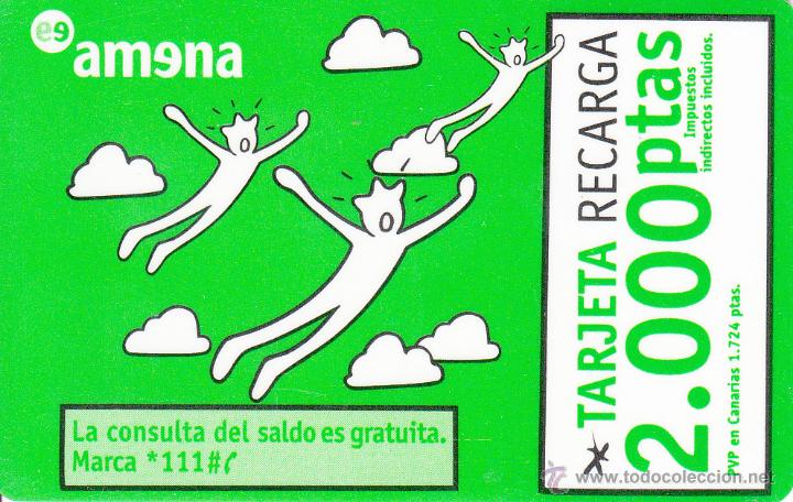 Tarjetas telef&oacute;nicas de colecci&oacute;n: RECARGA AMENA 2000 PESETAS - Foto 1