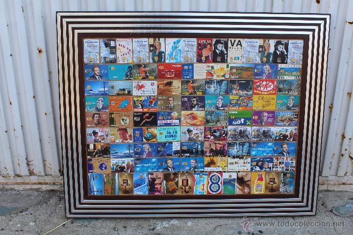 Carte telefoniche di collezione: cuadro coleccion de 91 tarjetas de telefono