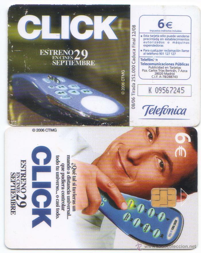 Carte telefoniche di collezione: ESPA&Ntilde;A TT TARJETA TELEFONICA CINE PELICULAS CLICK 2006