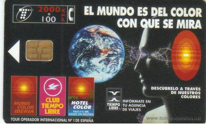 Carte telefoniche di collezione: ESPA&Ntilde;A TT TARJETA TELEFONICA EL MUNDO ES DEL COLOR CON QUE LO MIRAS 2000 PTAS 1998