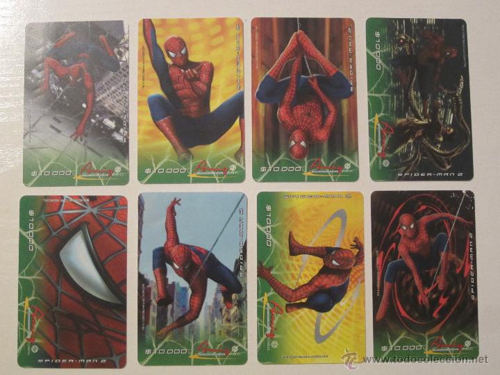 Carte telefoniche di collezione: LOTE 8 TARJETAS DE RECARGA BLANDAS SPIDERMAN
