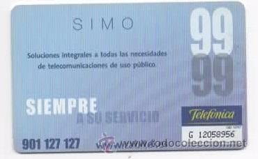Tarjetas telef&oacute;nicas de colecci&oacute;n: Tarjeta telef&oacute;nica Simo - Foto 1