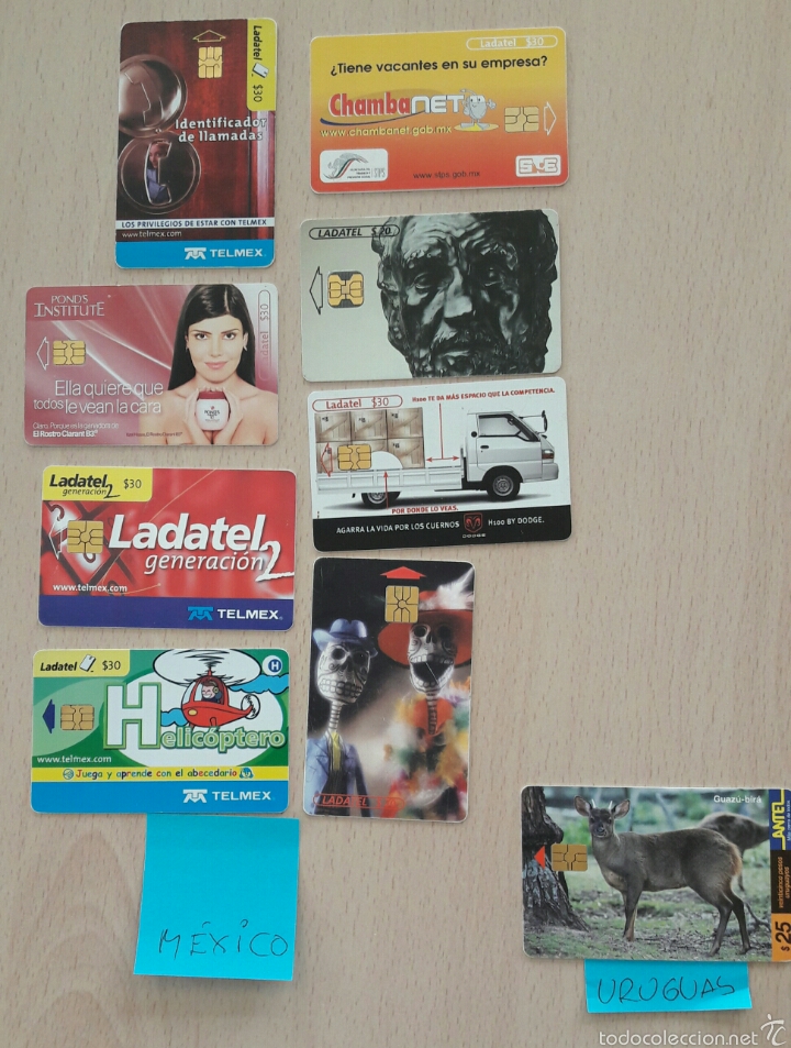 Tarjetas telef&oacute;nicas de colecci&oacute;n: Tarjetas telef&oacute;nicas M&eacute;xico -Uruguay