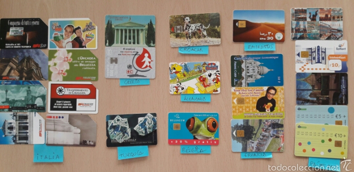 Tarjetas telef&oacute;nicas de colecci&oacute;n: 22 Tarjetas telef&oacute;nicas Pa&iacute;ses diversos
