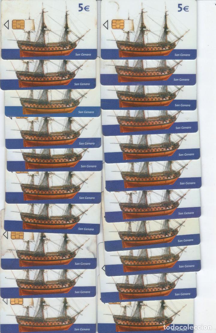Cartes T&eacute;l&eacute;phoniques de collection: ESPA&Ntilde;A TT LOTE DE 10 TARJETAS TELEFONICAS BARCOS SAN GENARO