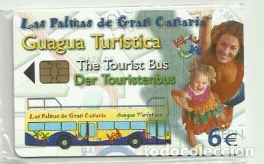 Tarjetas telef&oacute;nicas de colecci&oacute;n: ESPA&Ntilde;A 2004 - BUS - GUAGA TURISTICA - LAS PALMAS DE GRAN CANARIA - NUEVA Y PRECINTADA Y VALOR FACIAL