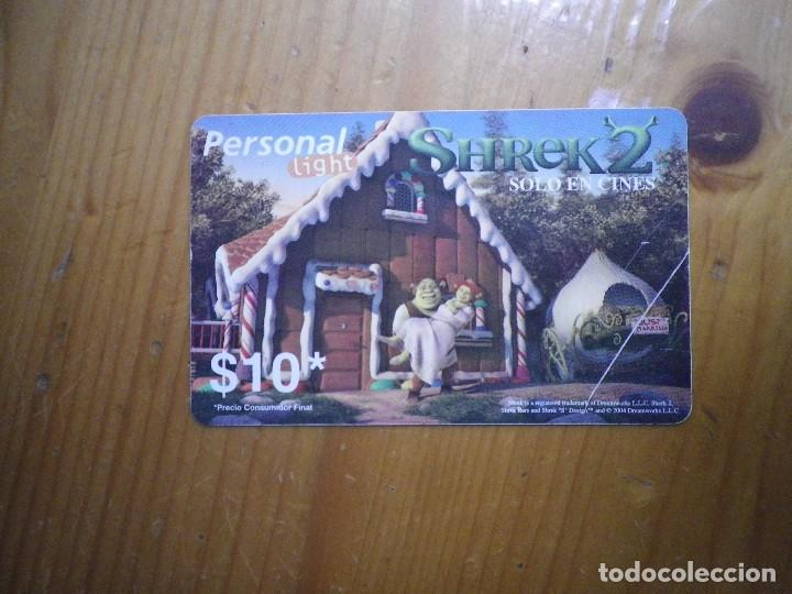 Collection telephone cards: TARJETA TELEFONO RECARGA PERSONAL SHREK  2