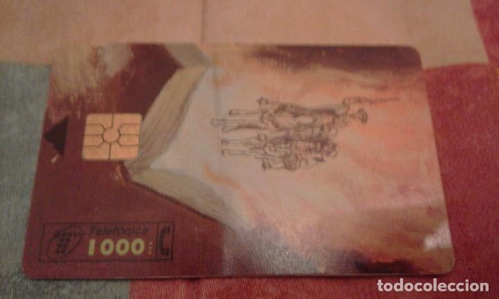 Collection telephone cards: Antigua tarjeta telefonica de Espa&ntilde;a aniversario 450 Miguel de Cervantes