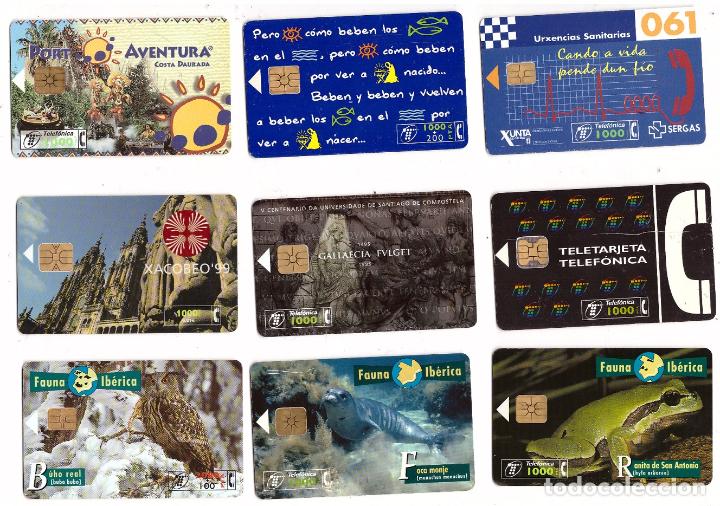 Collection telephone cards: Lote de 9 tarjetas telefonicas