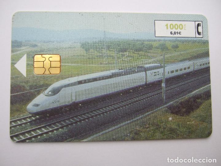 Collection telephone cards: TARJETA TELEFONICA - 1000 PTA - 6,01&euro; - 1999 - RENFE - TREN AVE
