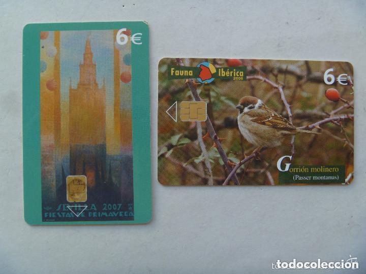 Tarjetas telef&oacute;nicas de colecci&oacute;n: LOTE DE 2 TARJETAS TELEFONICAS : FERIA DE SEVILLA 2007 Y GORRION MOLINERO FAUNA IBERICA.