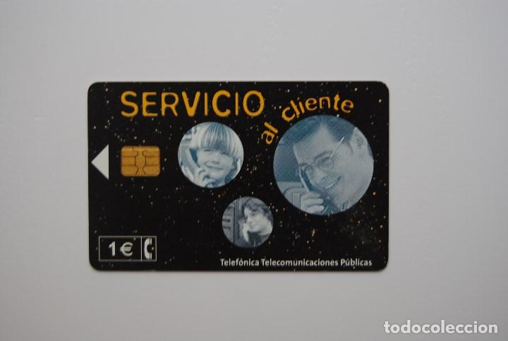 Cartes T&eacute;l&eacute;phoniques de collection: Tarjeta de tel&eacute;fono espa&ntilde;a usada, servicio atenci&oacute;n al cliente 1&euro;