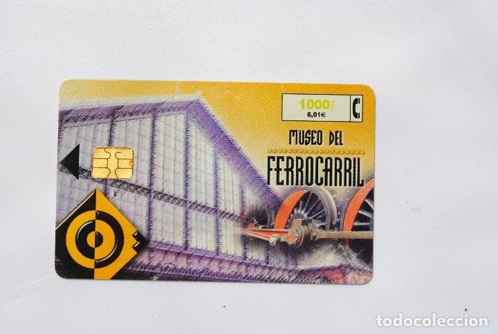 Cartes T&eacute;l&eacute;phoniques de collection: Tarjeta de tel&eacute;fono espa&ntilde;a usada, museo del ferrocarril; 1000 ptas.