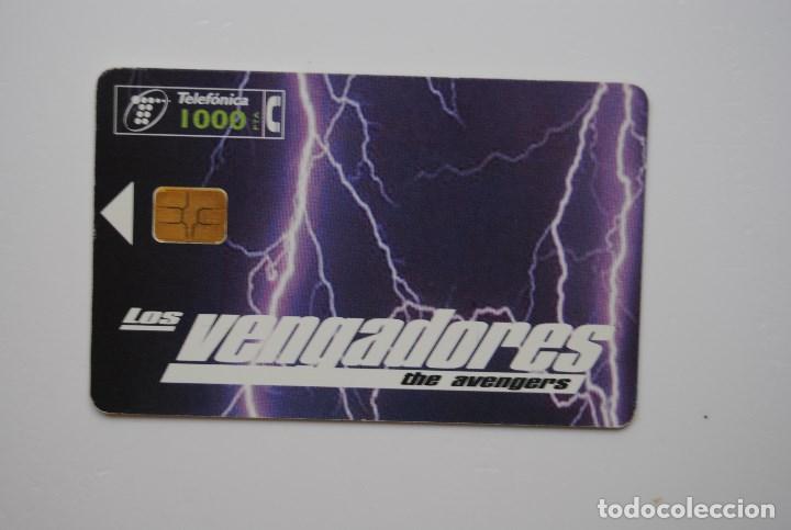 Cartes T&eacute;l&eacute;phoniques de collection: Tarjeta tel&eacute;fonos espa&ntilde;a (usada) Los vengadores, 1000 ptas.