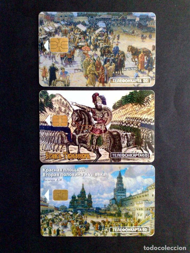 Carte telefoniche di collezione: LOTE DE 3 TARJETAS TELEFONICAS DIFERENTES DE RUSIA