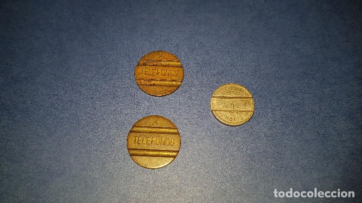 Cartes T&eacute;l&eacute;phoniques de collection: FICHA TELEFONO, 2 DE ESPA&Ntilde;A Y 1 DE FRANCIA DE 1937