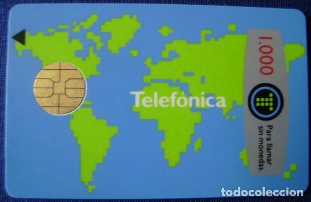 Cartes T&eacute;l&eacute;phoniques de collection: B 13/2 - MAPAMUNDI 1000PTS - CON FECHA - CHIP B-2 - COLOR ROJO USADA - VER FOTO REVERSO  - A 223