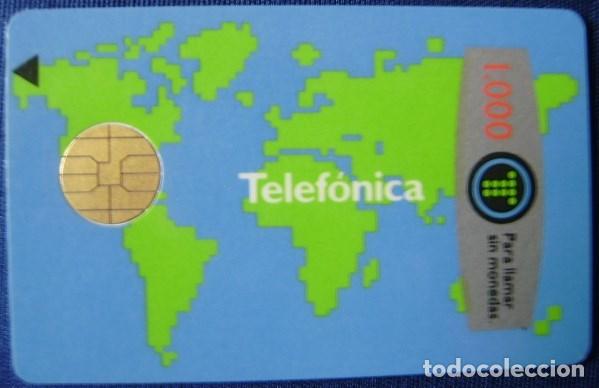 Cartes T&eacute;l&eacute;phoniques de collection: B 13/4 - MAPAMUNDI 1000PTS - SIN FECHA - CHIP B-2 - COLOR VERMELLON USADA - VER FOTO REVERSO - A 225