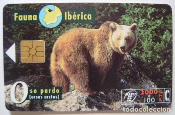 Cartes T&eacute;l&eacute;phoniques de collection: B 44/1 - FAUNA IBERICA - OSO - CHIP F4 N&ordm; LASER - N&ordm; PEQUE&Ntilde;OS - USADA - 1&ordf; CALIDAD - A 293