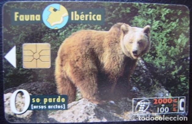 Cartes T&eacute;l&eacute;phoniques de collection: B 44 A - FAUNA IBERICA - OSO - CHIP F5 - N&ordm; NEGROS - USADA - 1&ordf; CALIDAD - A 294