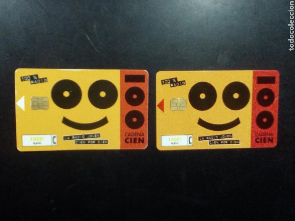 Cartes T&eacute;l&eacute;phoniques de collection: 2 Tarjetas TELEFONICAS usadas, cadena 100; 1000 ptas.